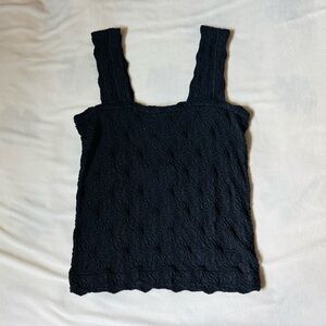 Bohme NWT floral designed black square neck wide strap tank top